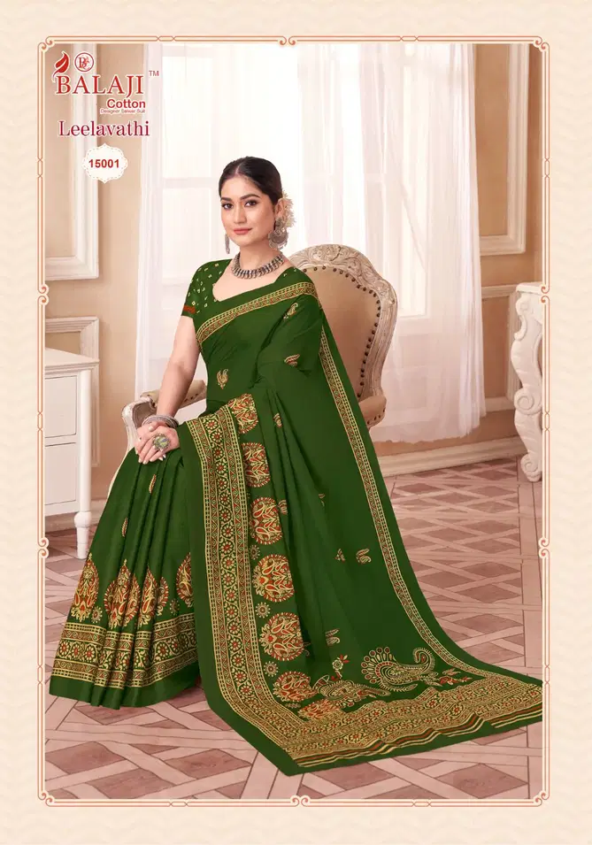 Leelavathi Vol 15 By Balaji Pure Cotton Printed Saree Wholesale Shop In Surat